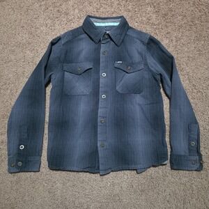 Jetty Youth Plaid Button Up Shirt Black Blue Size Medium